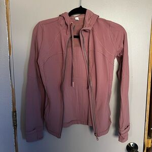 Lulu Lemon pink stretchy zip up hoodie